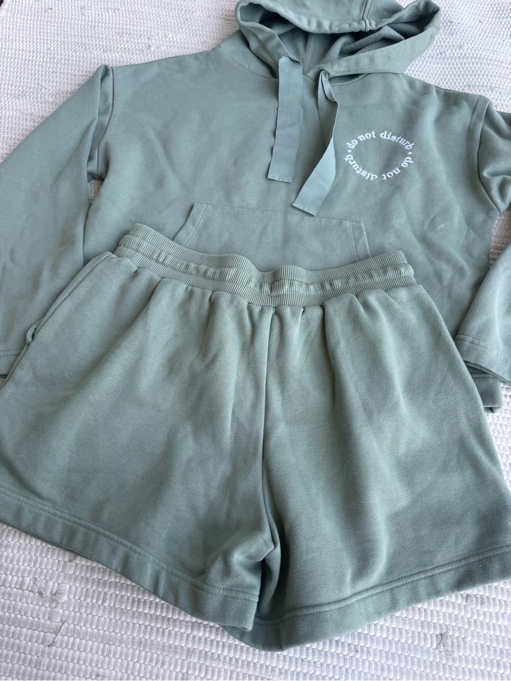 Lou & Grey Sage Green Hoodie and Shorts Loungewear Set - Picture 6 of 13